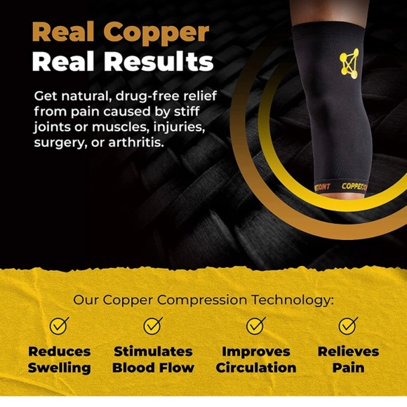 CopperJoint Knee Compression Sleeve Knee Support for Women & Men - Picture 2 of 11